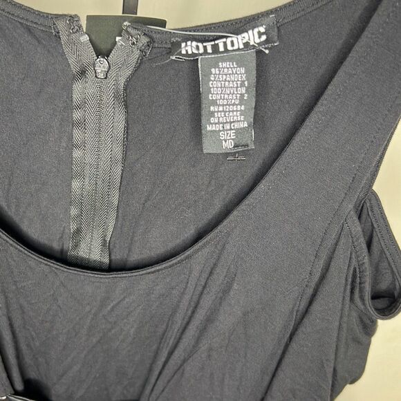 Hot Topic Black Lace Cold Shoulder Hi-Low Corset Dress Nwot Medium - Picture 3 of 8